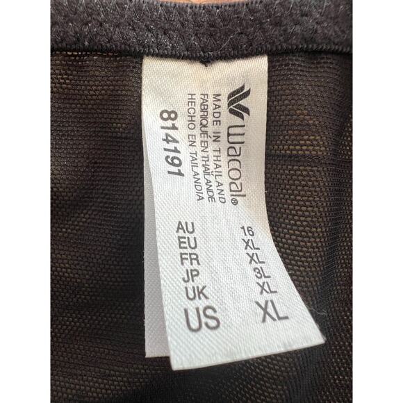 Wacoal Black & Champagne Lace Slip Dress – XL – Floral Mesh Lingerie - Picture 5 of 5